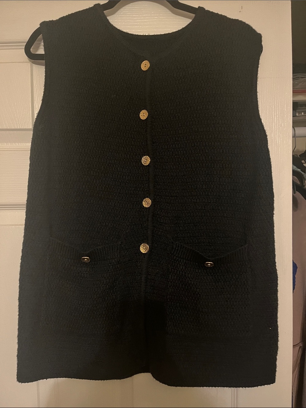 Oversized button down sweater vest